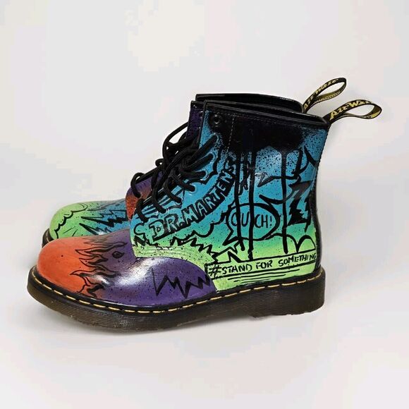 Handpainted Dr Martens Boots by Jeantrix OOAK Art To Wear Wmns 9 Mens 8 EUC